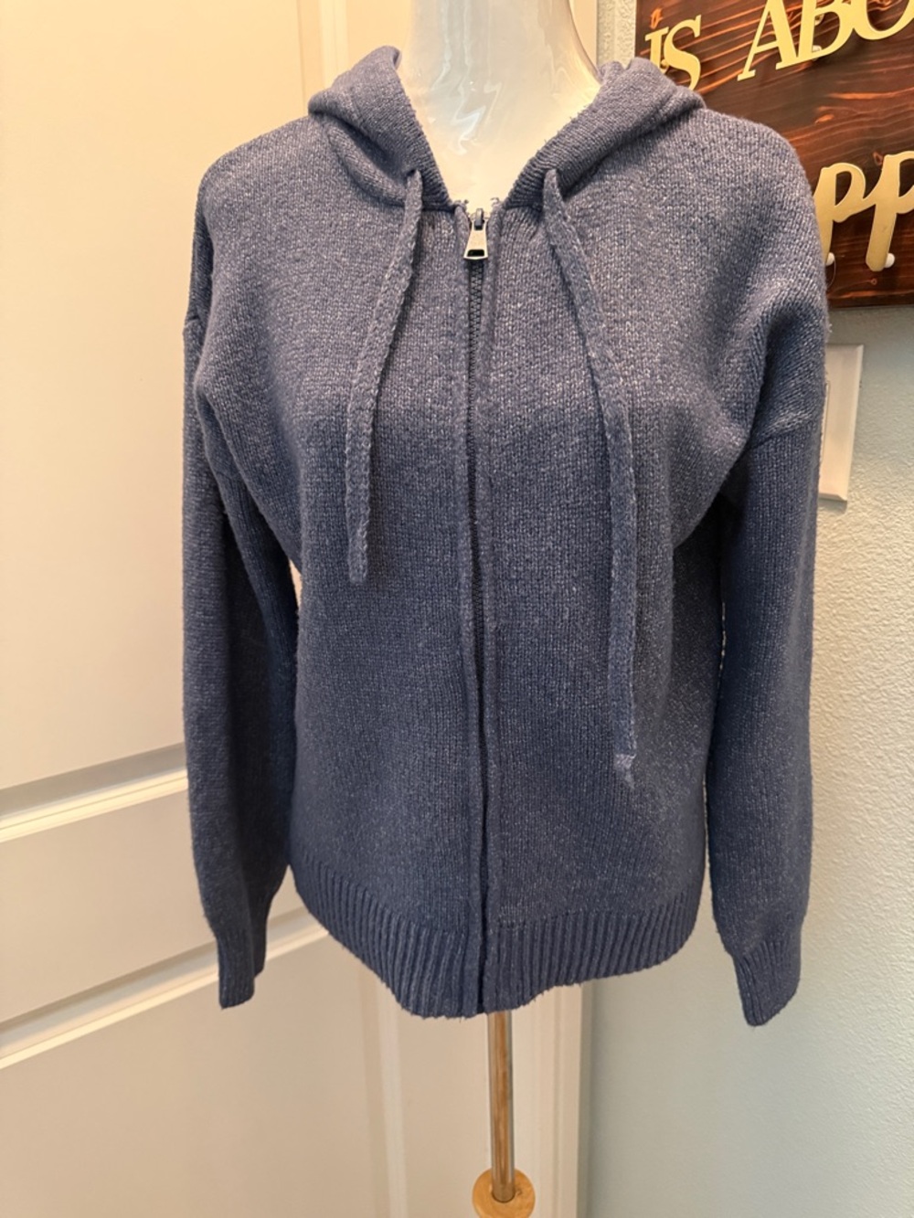 Sonoma Dusty Blue Zip Hoodie Cardigan